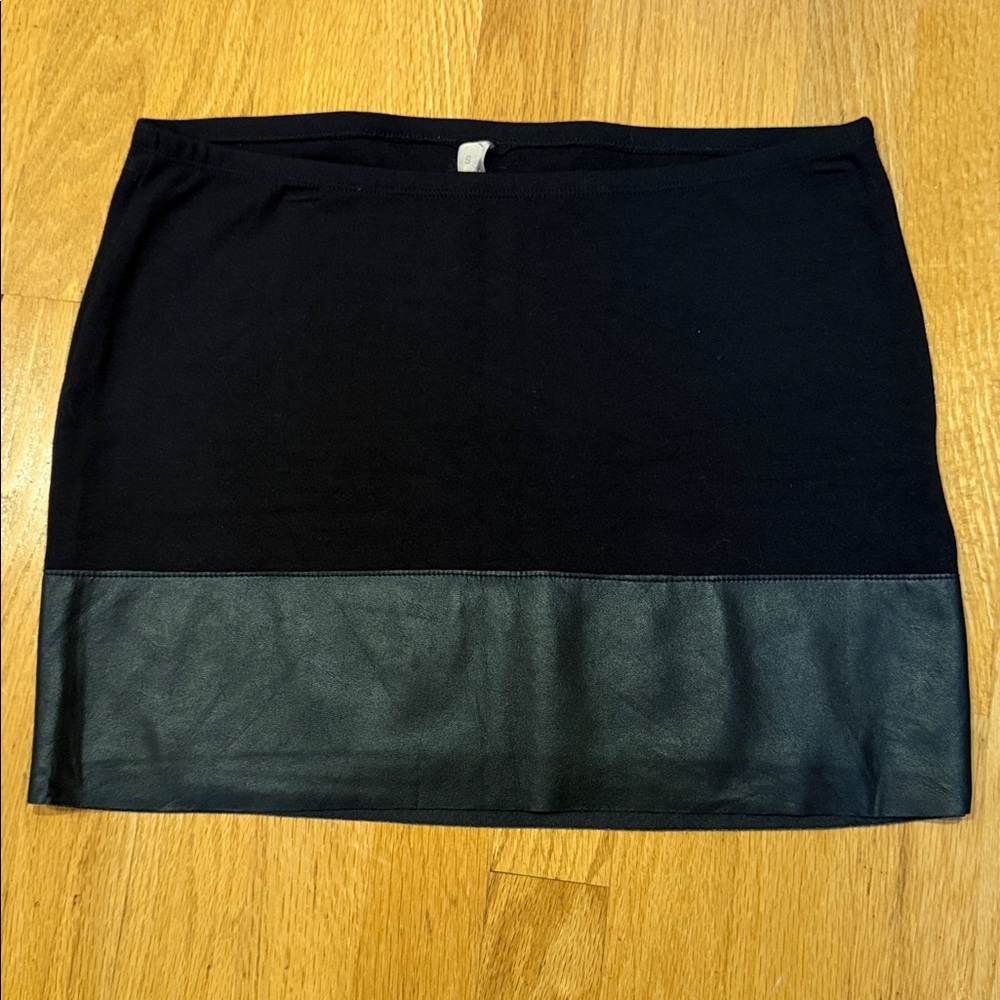 Bailey 44 Black Mini Skirt with faux leather trim.